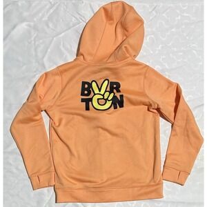 Burton Pullover Hoodie Salmon Orange‎ Sweatshirt Winter Women's XL Big Back Hit